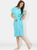 Be You Women Printed Cotton Anti-bacterial Super Soft Bath Robe With Belt