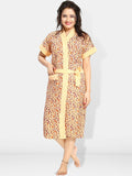 Be You Women Printed Cotton Anti-bacterial Super Soft Bath Robe With Belt