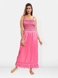 Be You Self Design Shoulder Strap Satin Nightdress