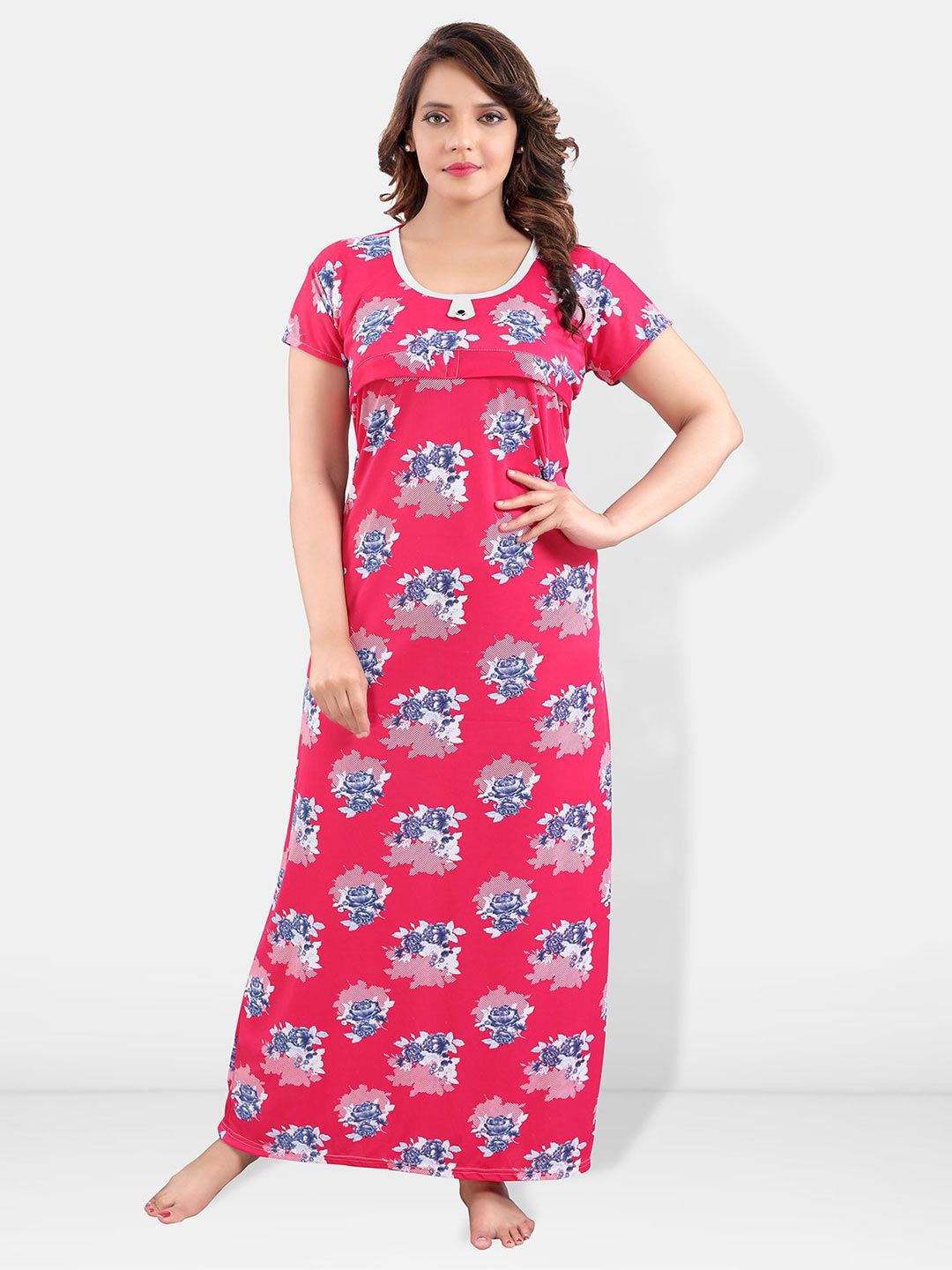 Be You Floral Printed Maternity Maxi Nightdress
