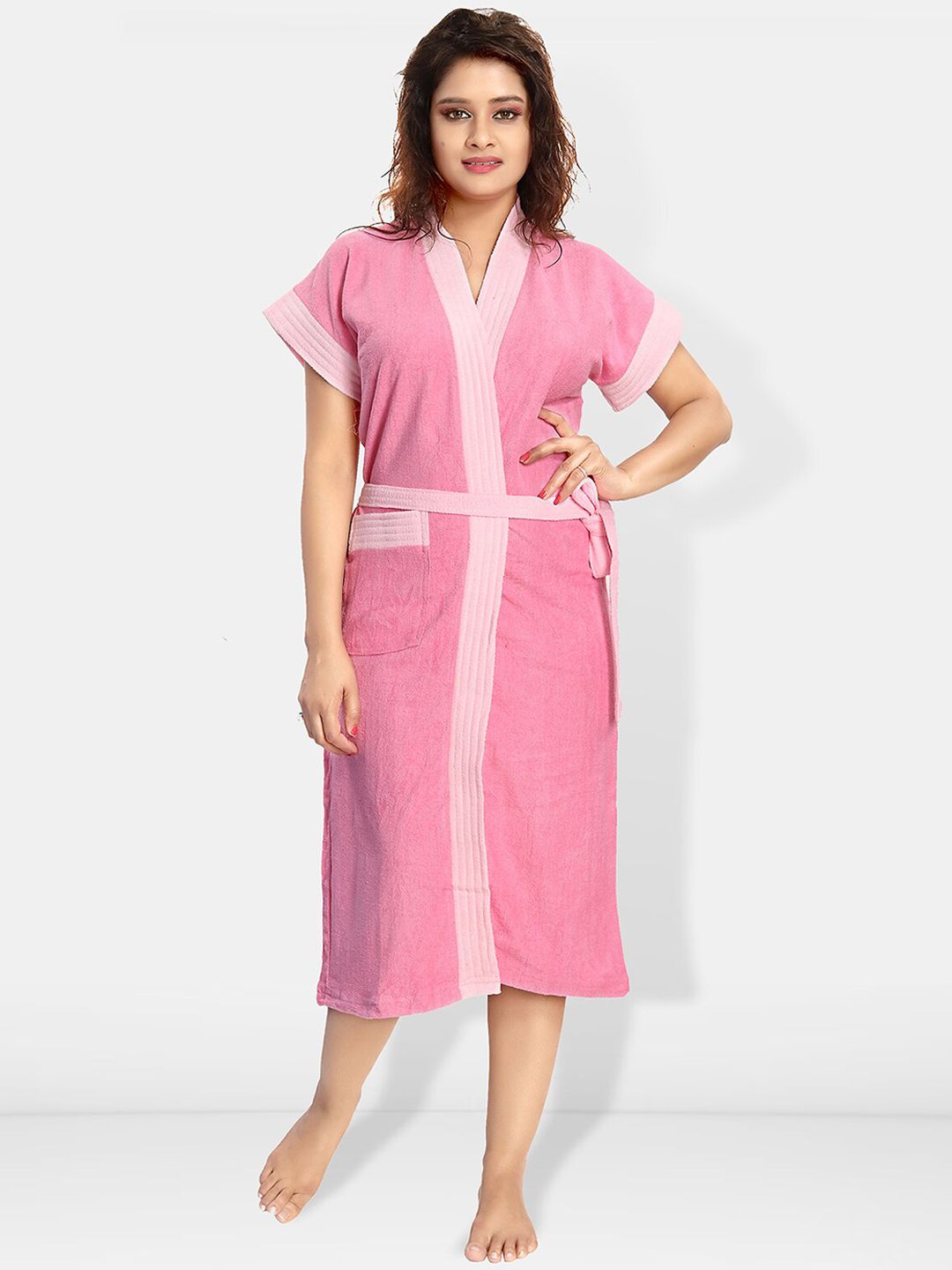Be You Women Cotton Anti-bacterial Super Soft Bath Robe With Belt