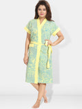 Be You Women Printed Cotton Anti-bacterial Super Soft Bath Robe With Belt