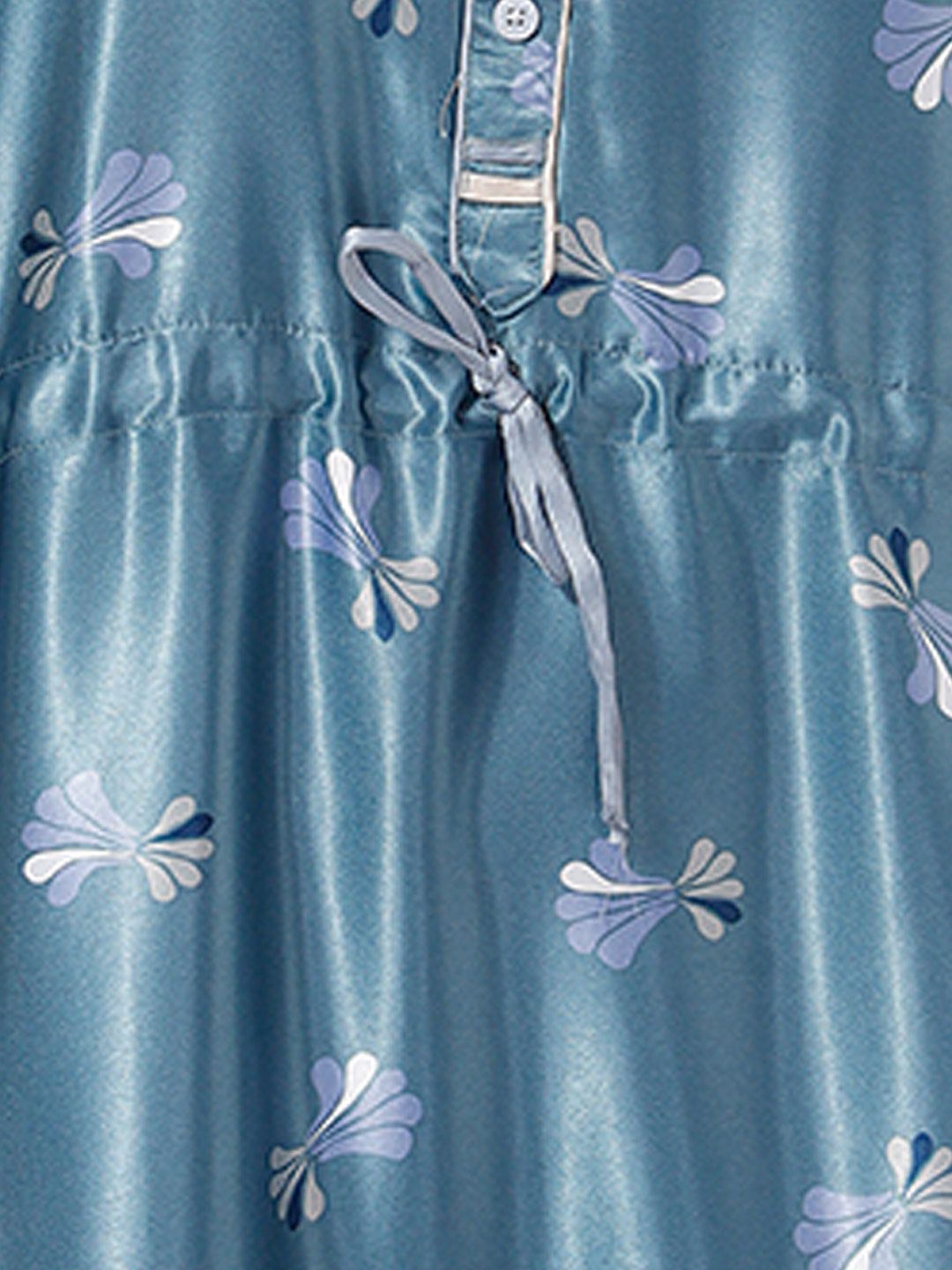 Blue Printed Maxi Kaftan Nightdress