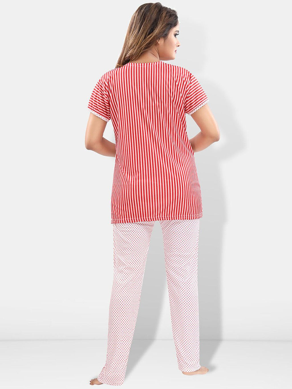 Striped Satin Night Suit