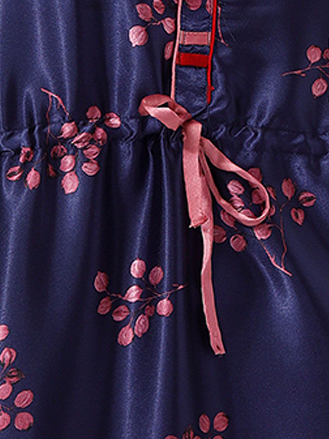 Navy Blue Printed Maxi Kaftan Nightdress