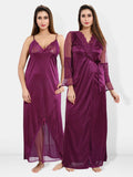 Be You Shoulder Straps Satin Maxi Nightdress With Robe