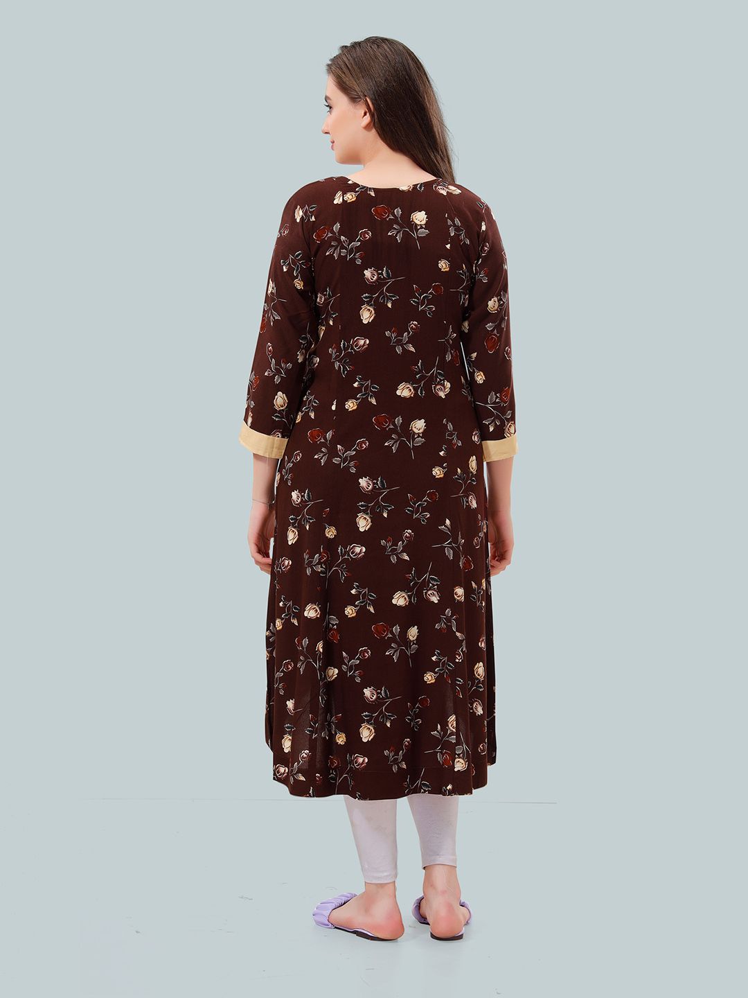 Floral Printed High Low Hem Maternity Feeding Kurta