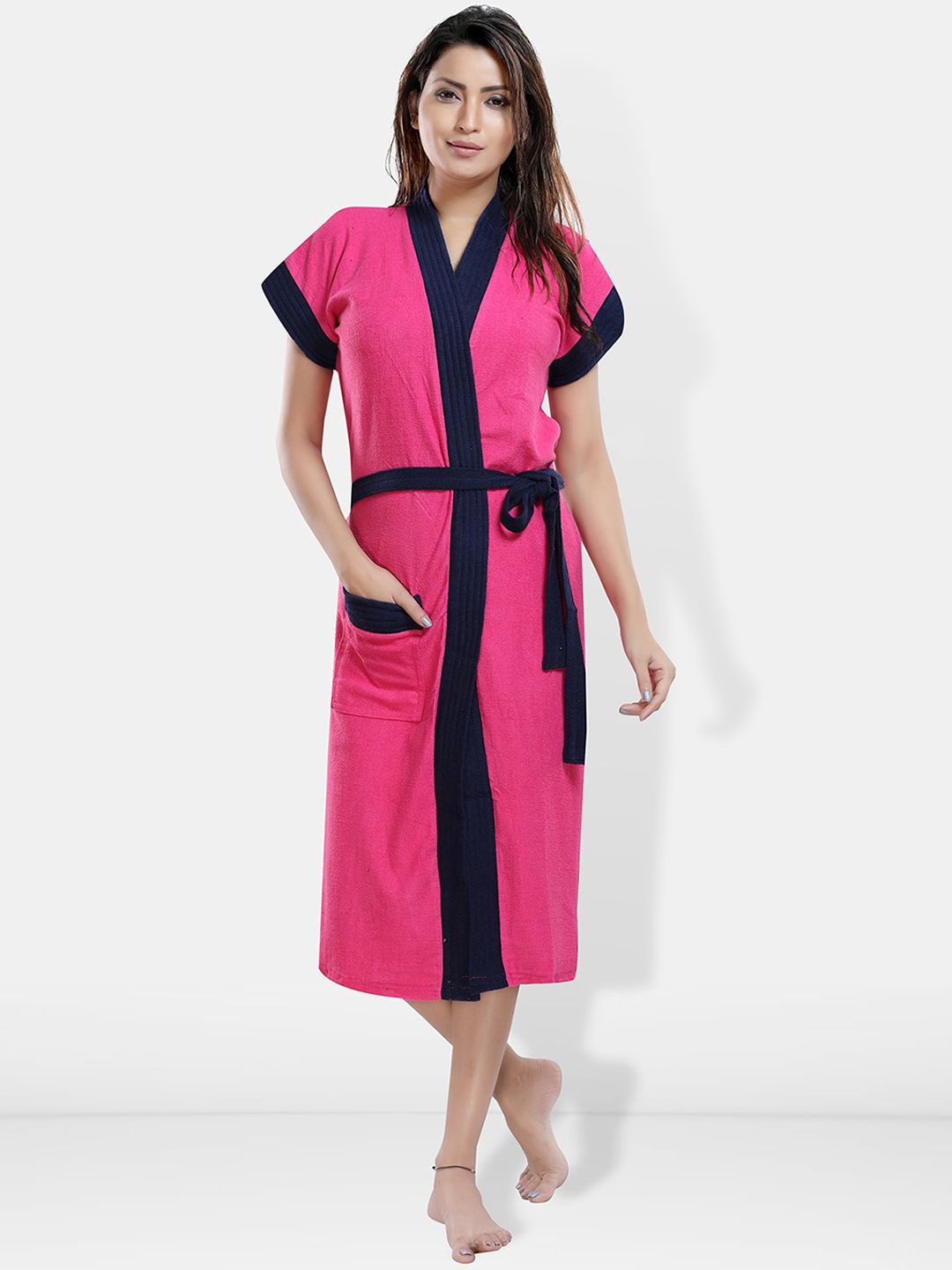 Be You Women Cotton Anti-bacterial Super Soft Bath Robe With Belt