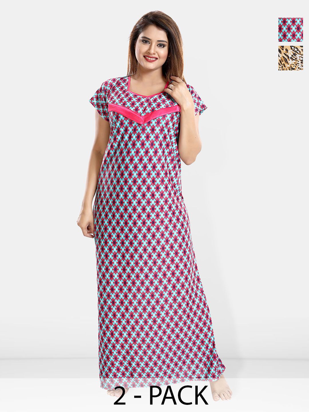 Be You Printed Maxi Nightdress Pack Of 2