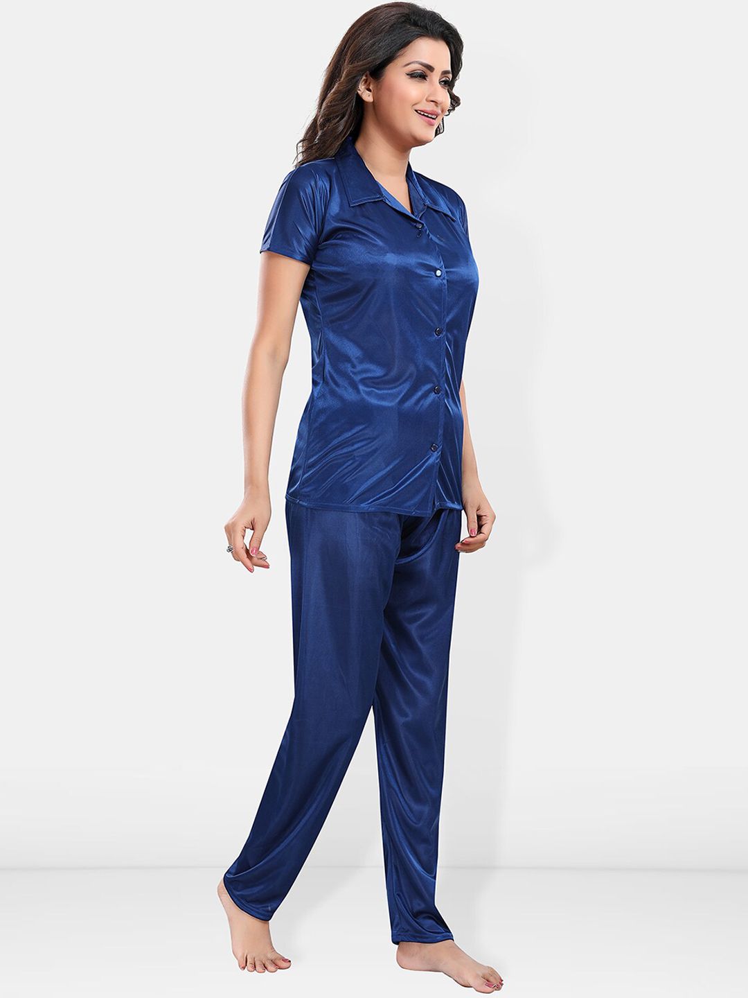 Satin Shirt & Lounge Pant Night Suit