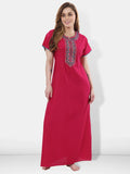 Be You Pink Embroidered Maxi Nightdress