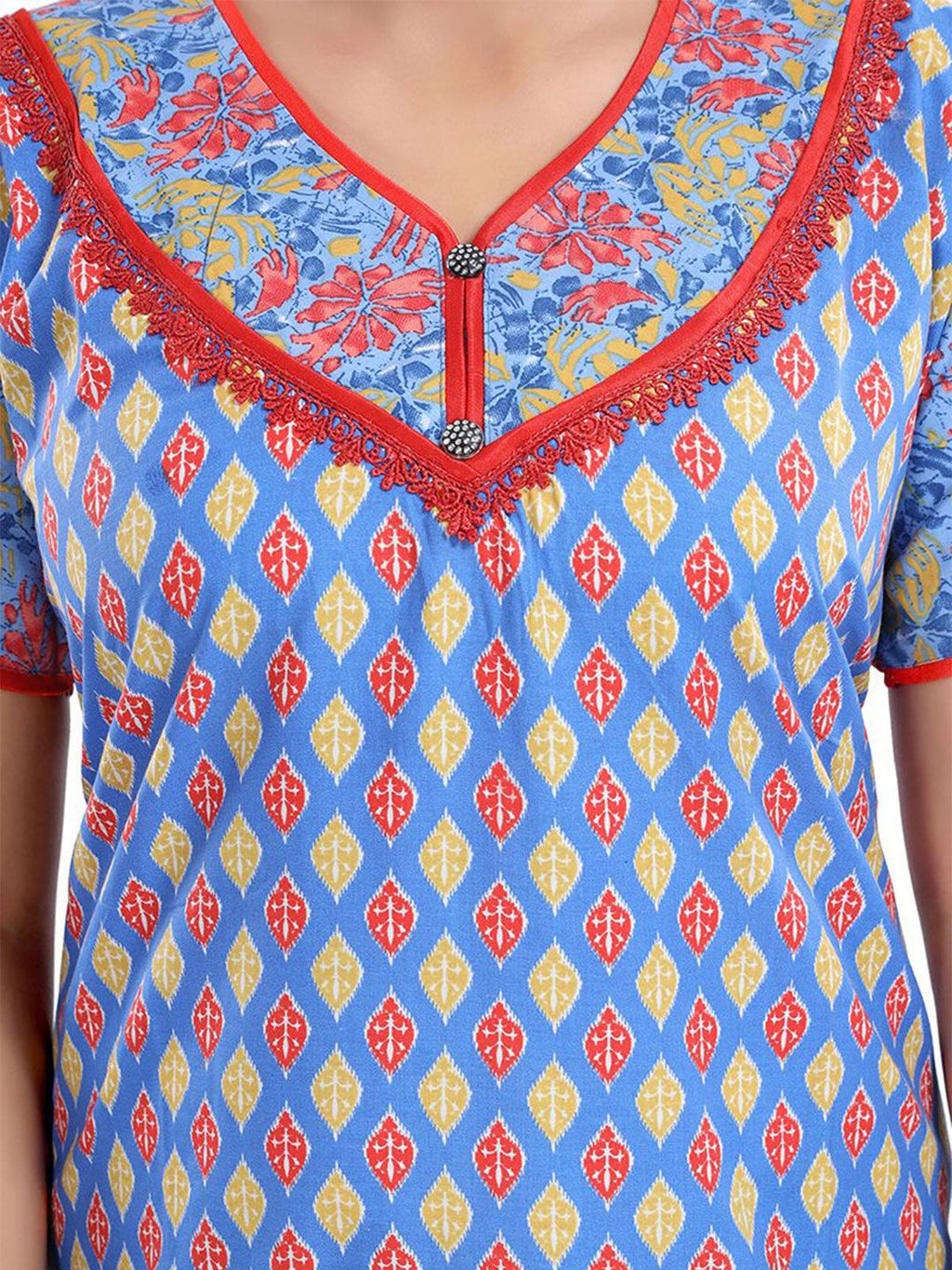 Women Printed Pure Cotton Maxi Nightdress