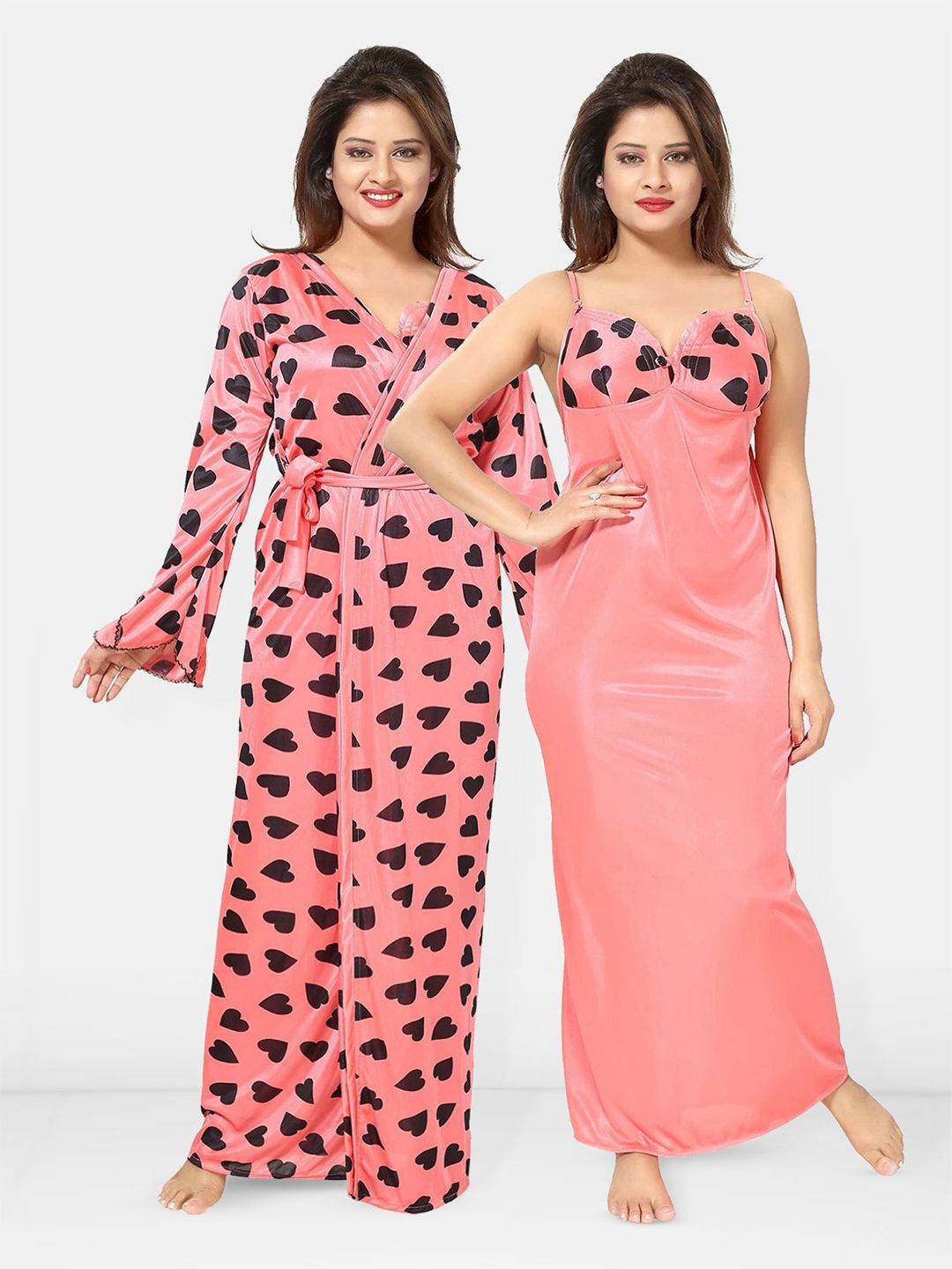 Be You Women Set Of 2 Printed Maxi Nightdress