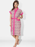 Be You Women Printed Cotton Anti-bacterial Super Soft Bath Robe With Belt