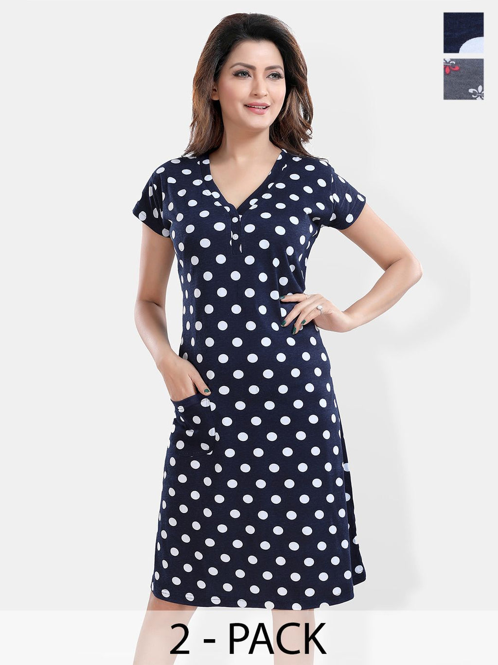 Be You Blue Printed Nightdress