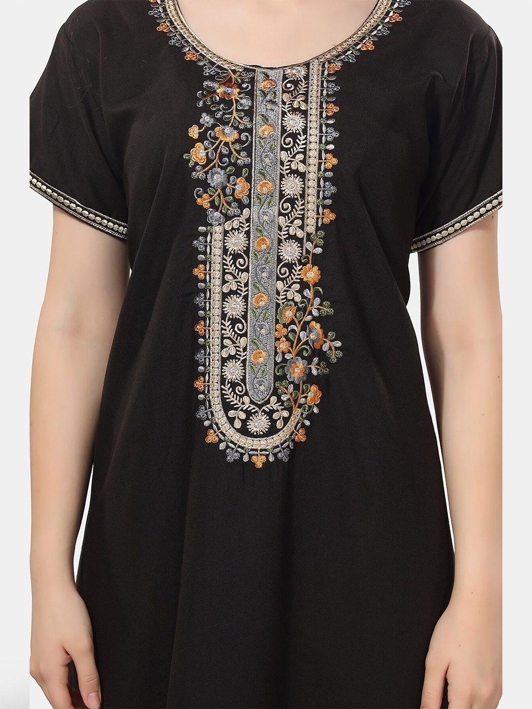 Floral Embroidered Maxi Nightdress
