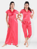 Be You V-Neck Satin Night Suit With Robe