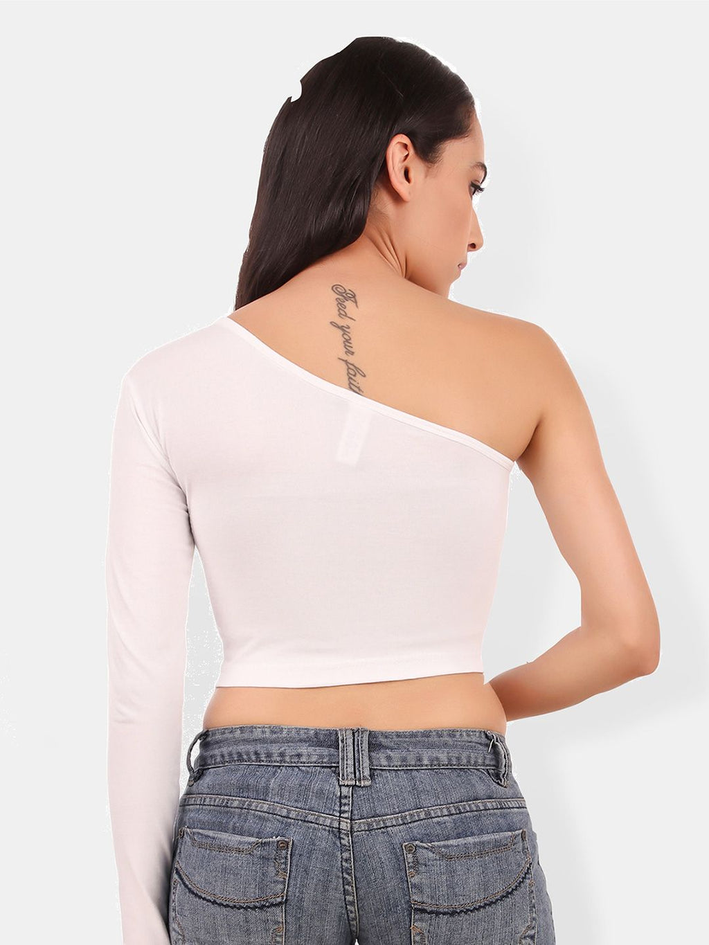 One Shoulder Cotton Crop Top