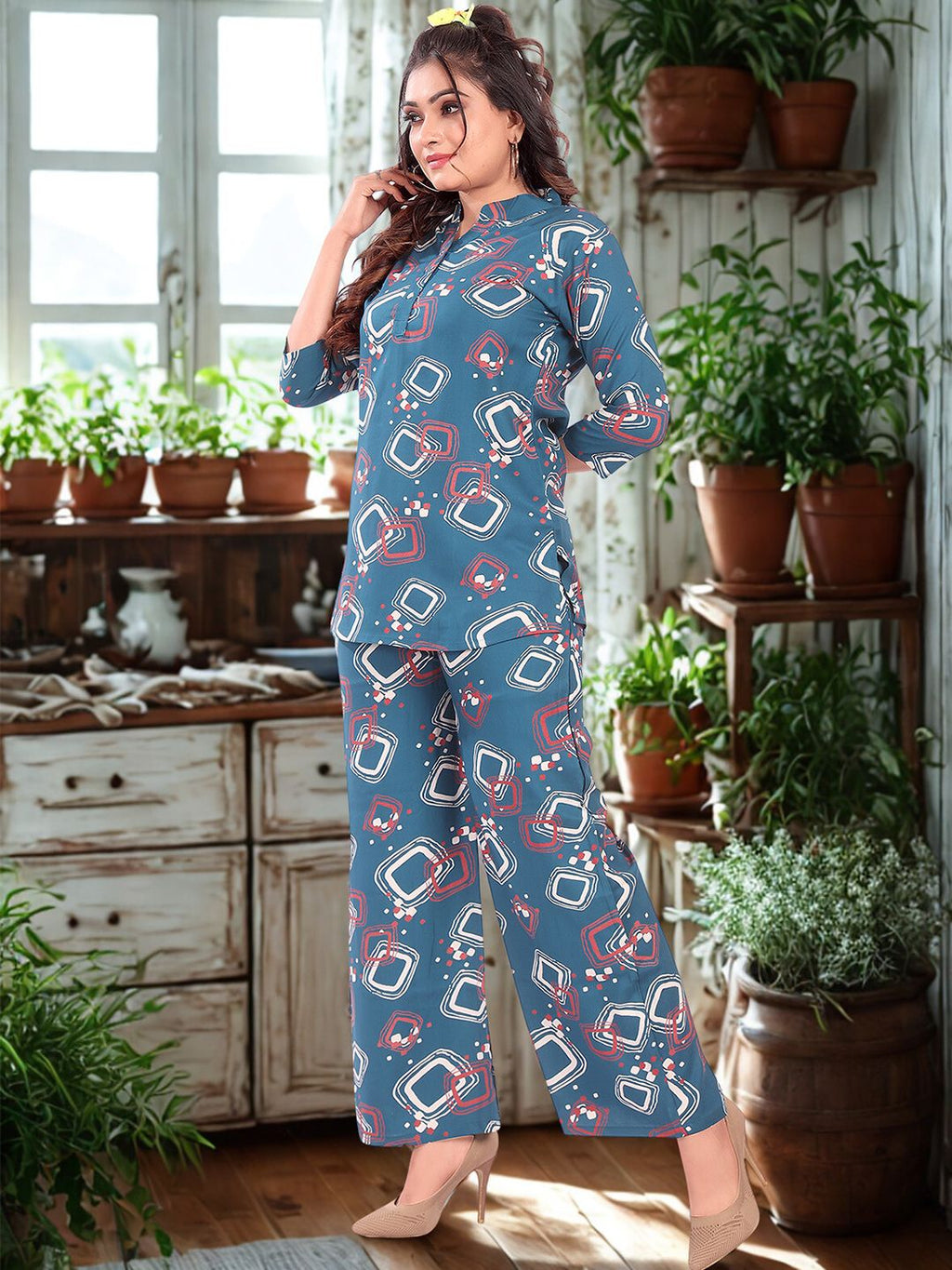 Printed Top & Trousers Co-Ord Set