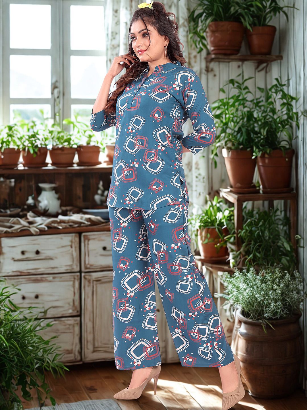 Printed Top & Trousers Co-Ord Set