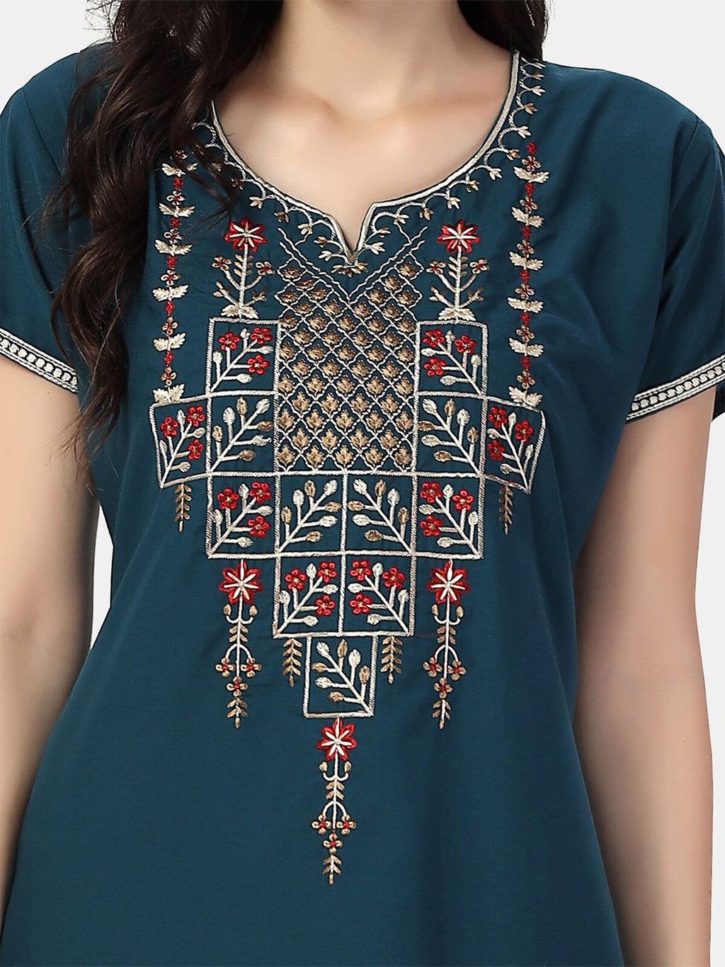 Floral Embroidered Maxi Nightdress
