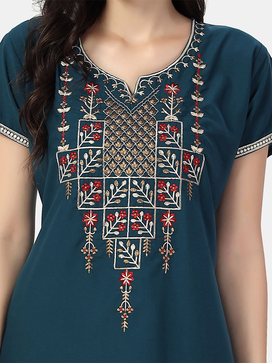 Floral Embroidered Maxi Nightdress