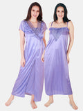 Be You Floral Lace Shoulder Straps Satin Maxi Nightdress With Robe
