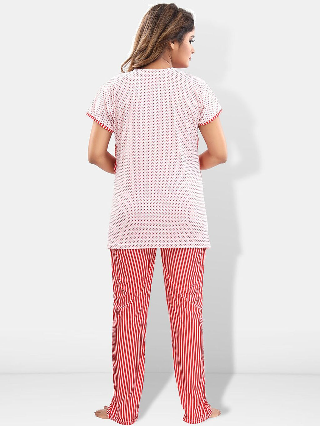 Striped Satin Maternity Night Suit