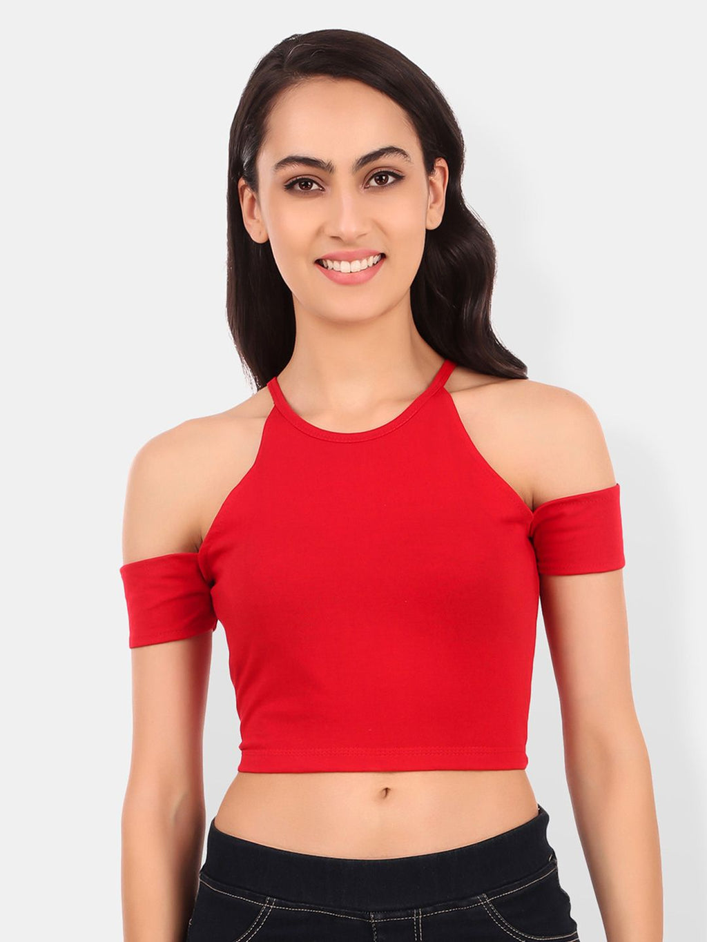Be You Cold-Shoulder Cotton Crop Top