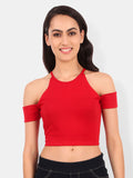 Be You Cold-Shoulder Cotton Crop Top