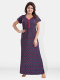 Be You Polka Dot Printed V-Neck Satin Maxi Nightdress
