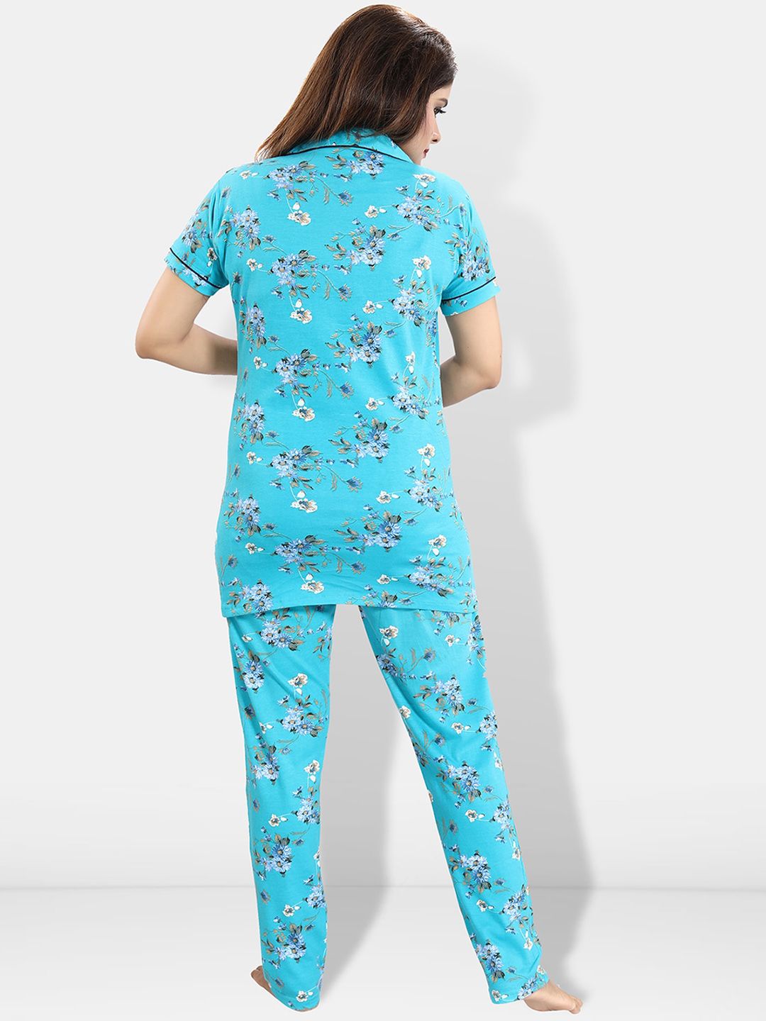 Floral Printed Shirt & Pyjama Night suit