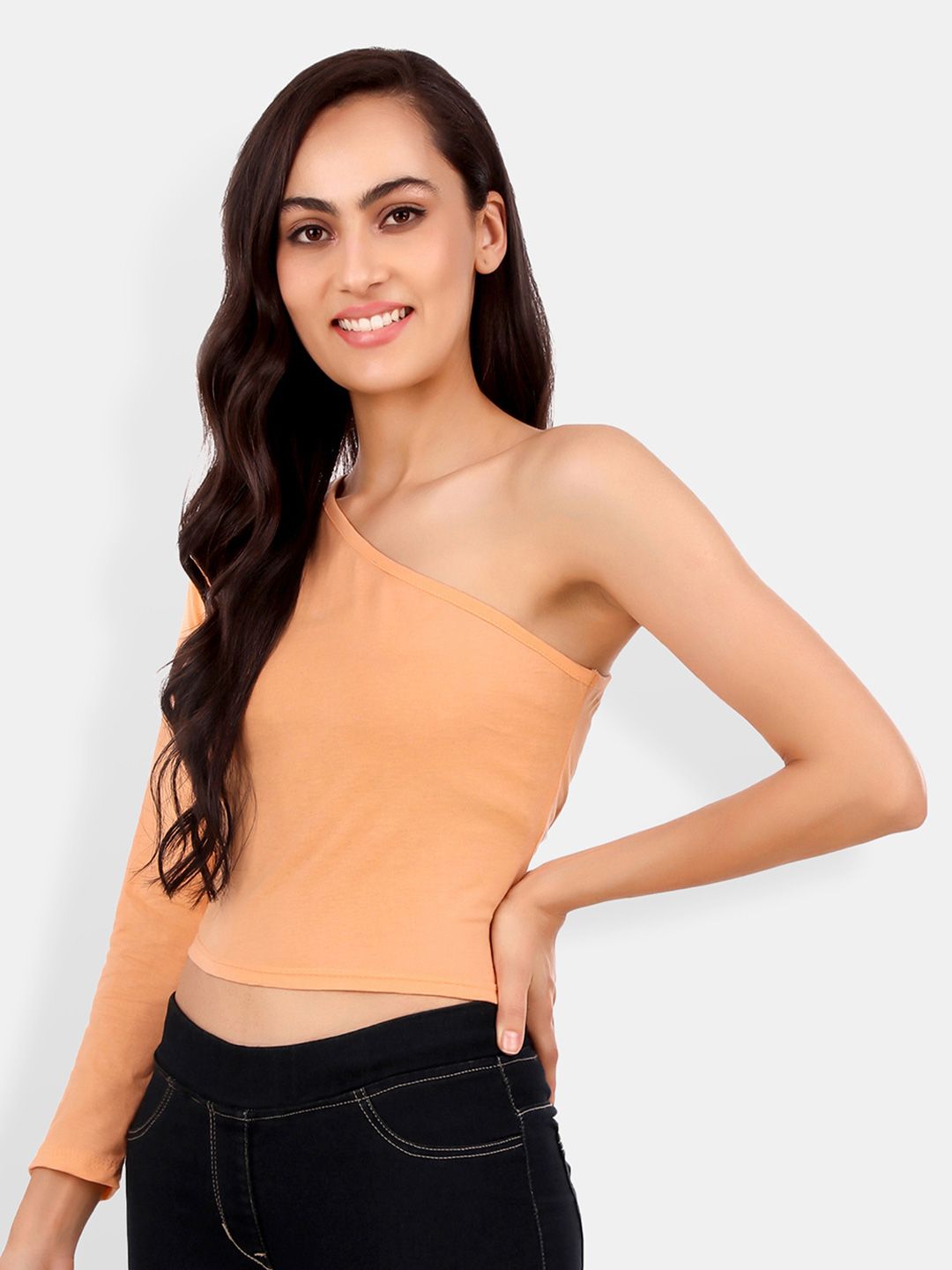 One Shoulder Cotton Crop Top