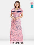 Be You Printed Satin Maternity Maxi Nightdress