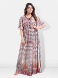 Be You Conversational Printed Satin Maxi Kaftan Nightdress