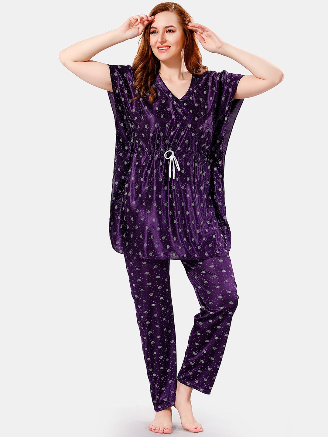 Be You Conversational Printed Satin Night Suit