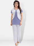 Be You Striped Satin Night Suit