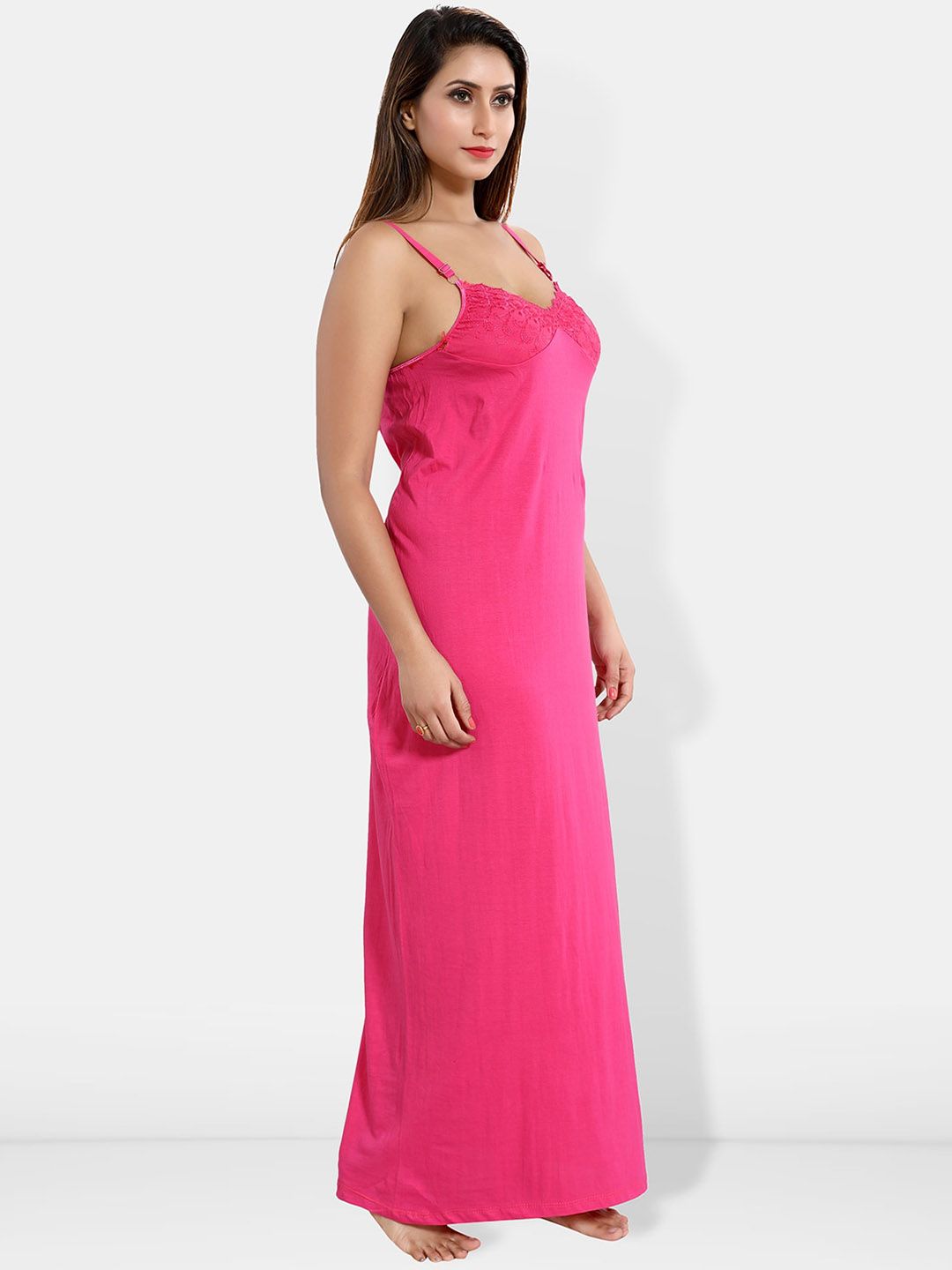 Shoulder Straps Sleeveless Cotton Maxi Nightdress