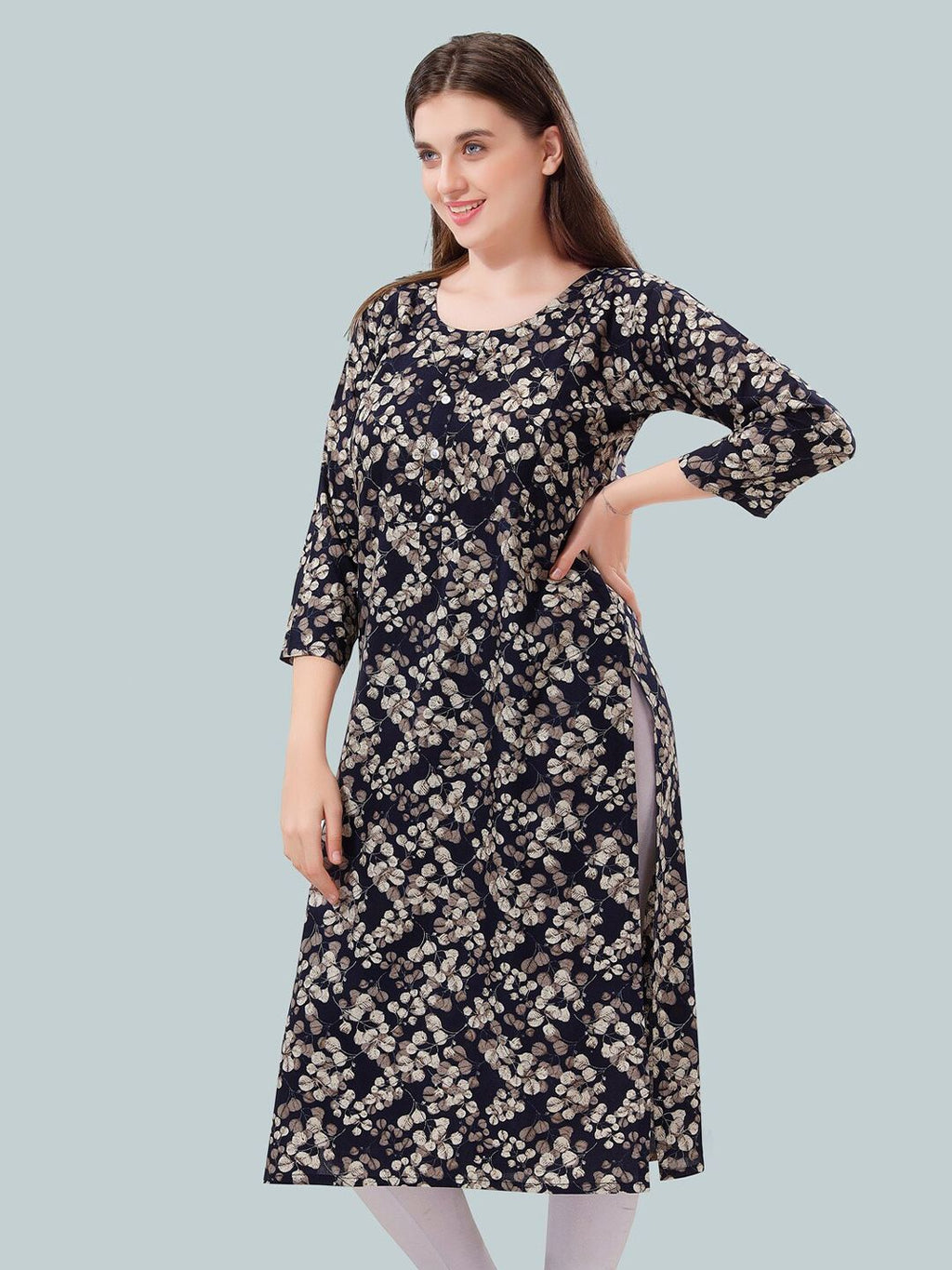 Women Foil Printed Maternity Kurta