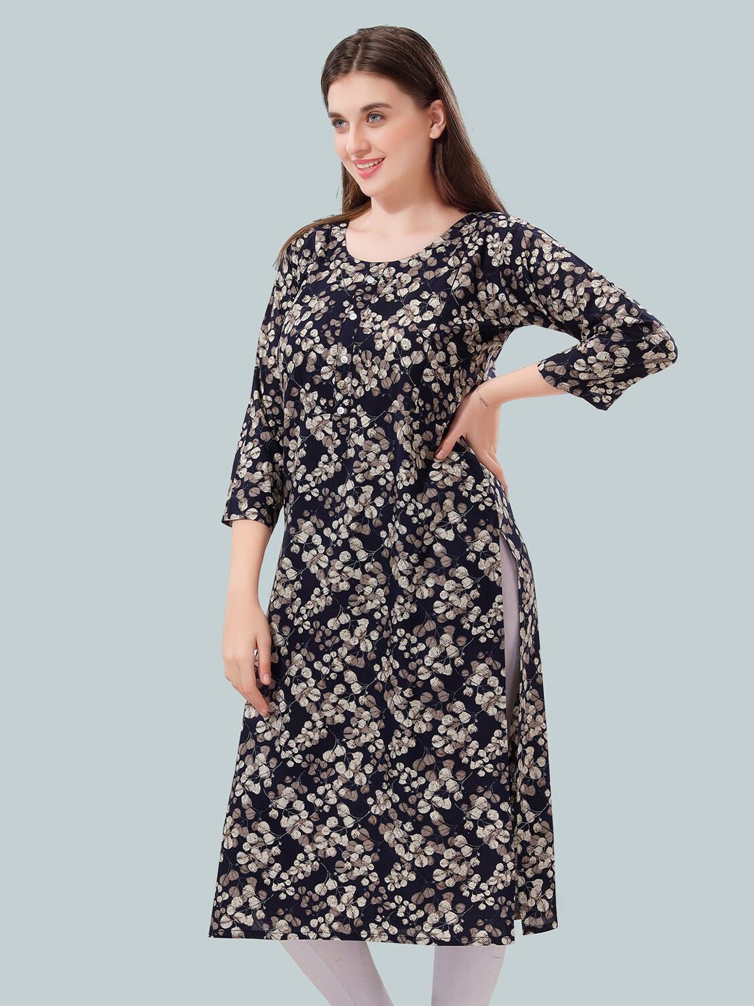 Women Foil Printed Maternity Kurta