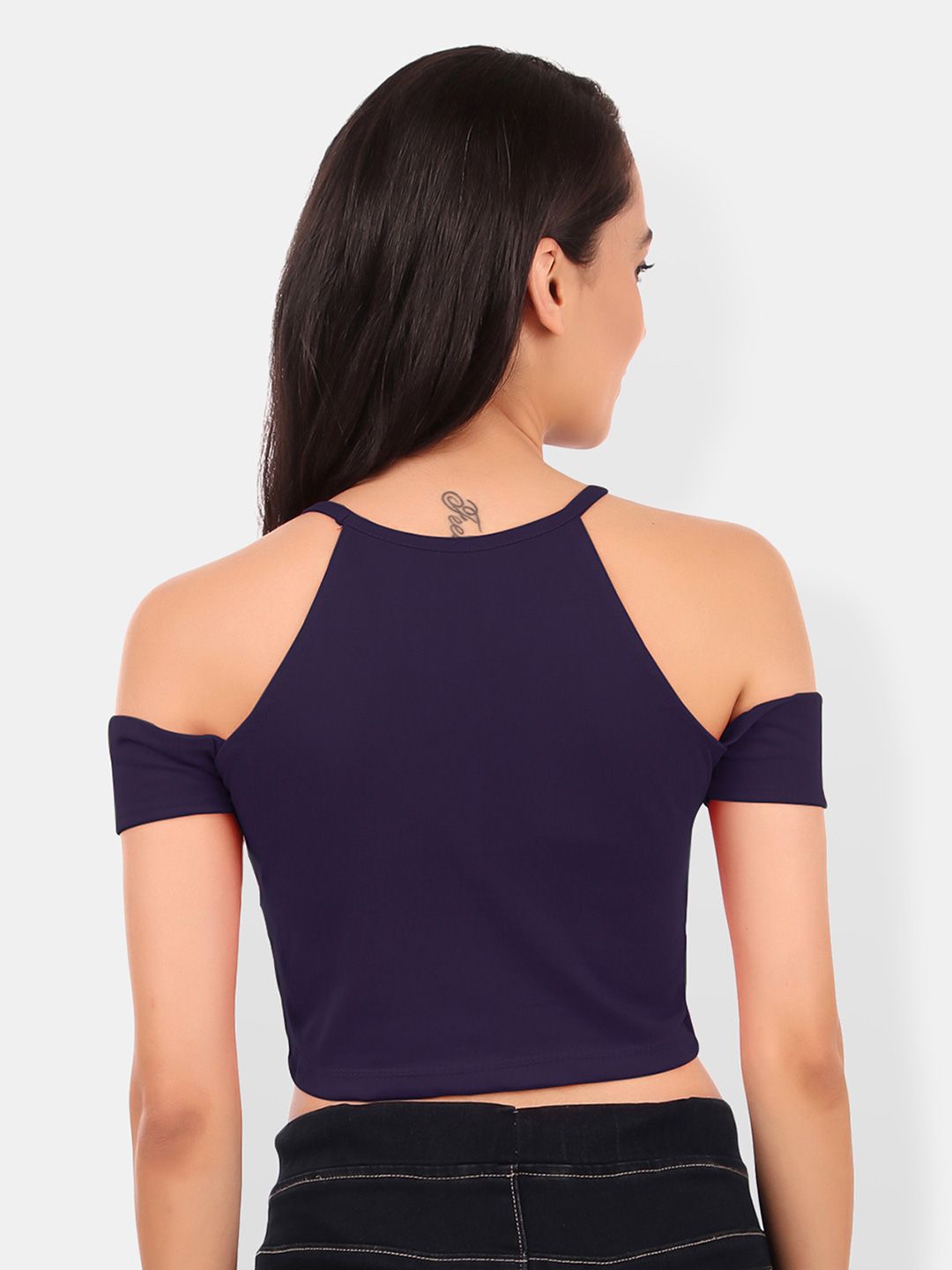 Cold-Shoulder Cotton Crop Top