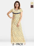 Be You WomenPack Of 2 Printed Maxi Nightdress