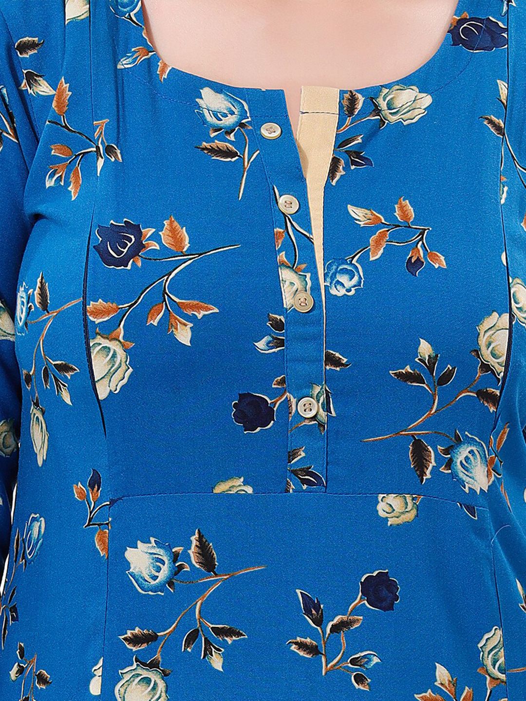 Floral Printed Round Neck Maternity A-Line Kurta