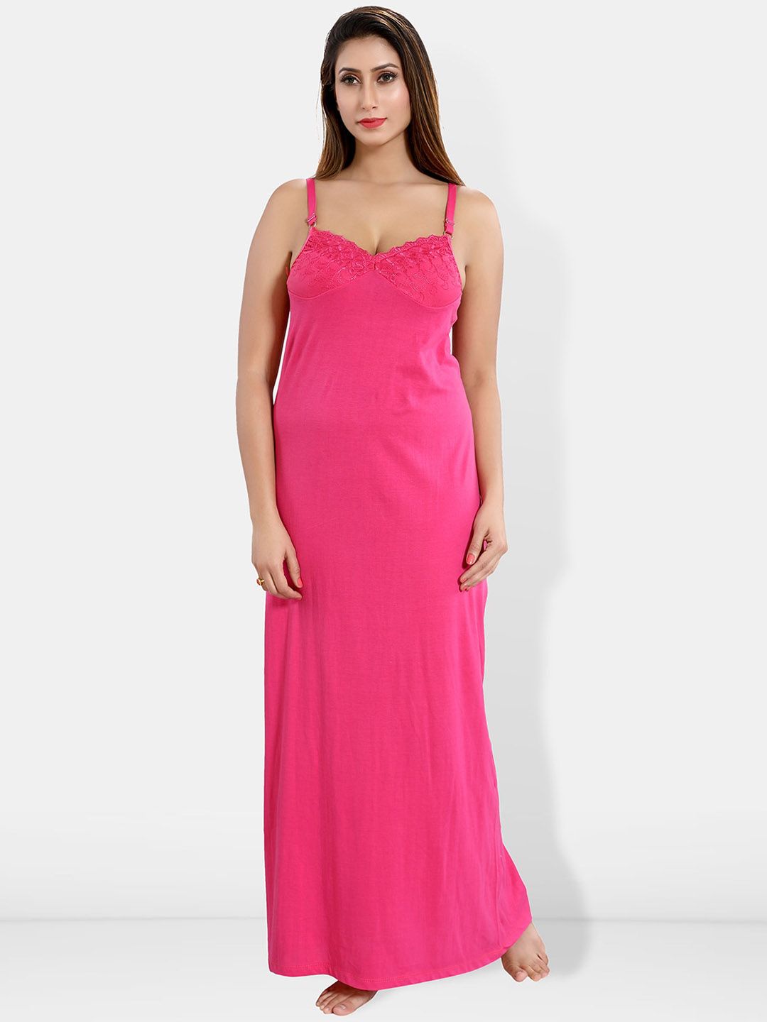 Be You Shoulder Straps Sleeveless Cotton Maxi Nightdress
