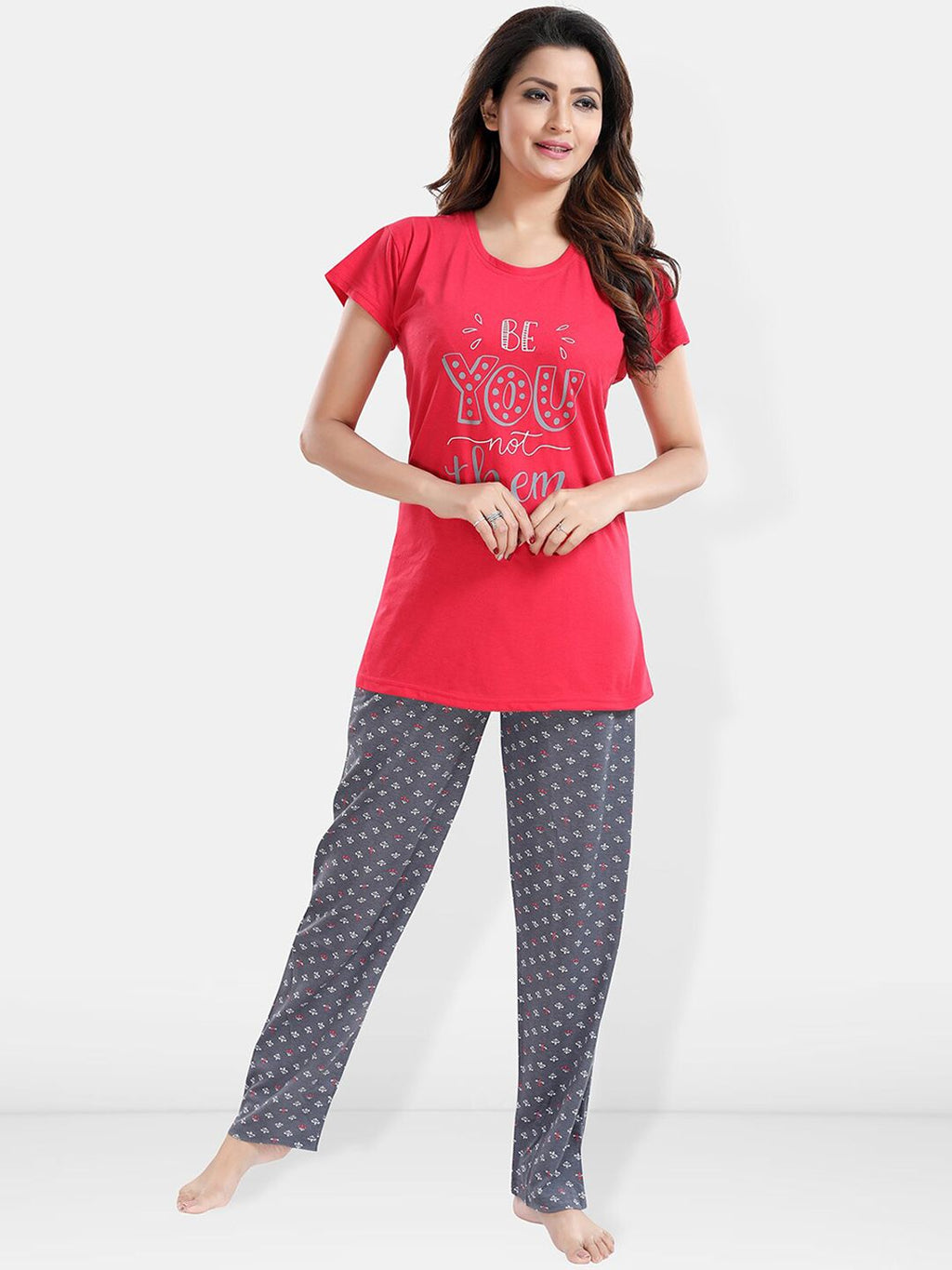 Be You Printed T-shirt With Pyjamas