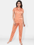 Be You Lapel Collar Satin Night suit