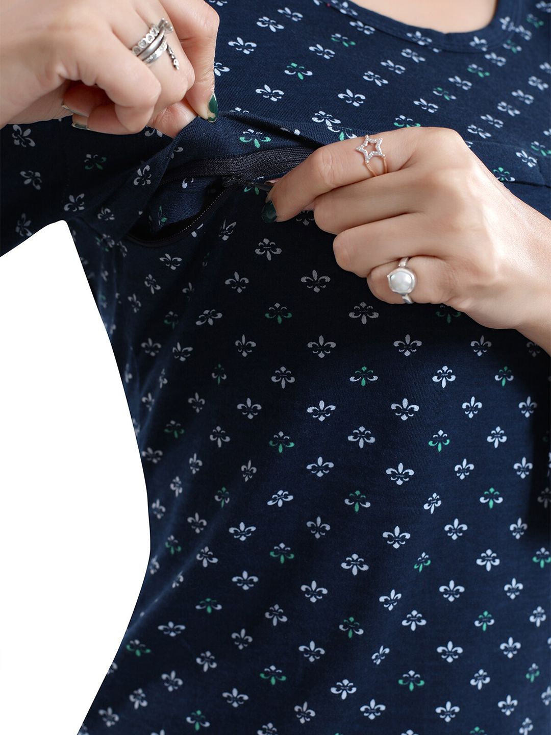 Conversational Printed Maternity Top