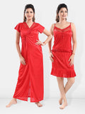 Be You Shoulder Straps Satin Night Suit With Robe
