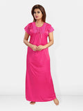 Be You Self Design Satin Maxi Nightdress