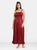 Be You Shoulder Straps Satin Maxi Sweat Nightdress